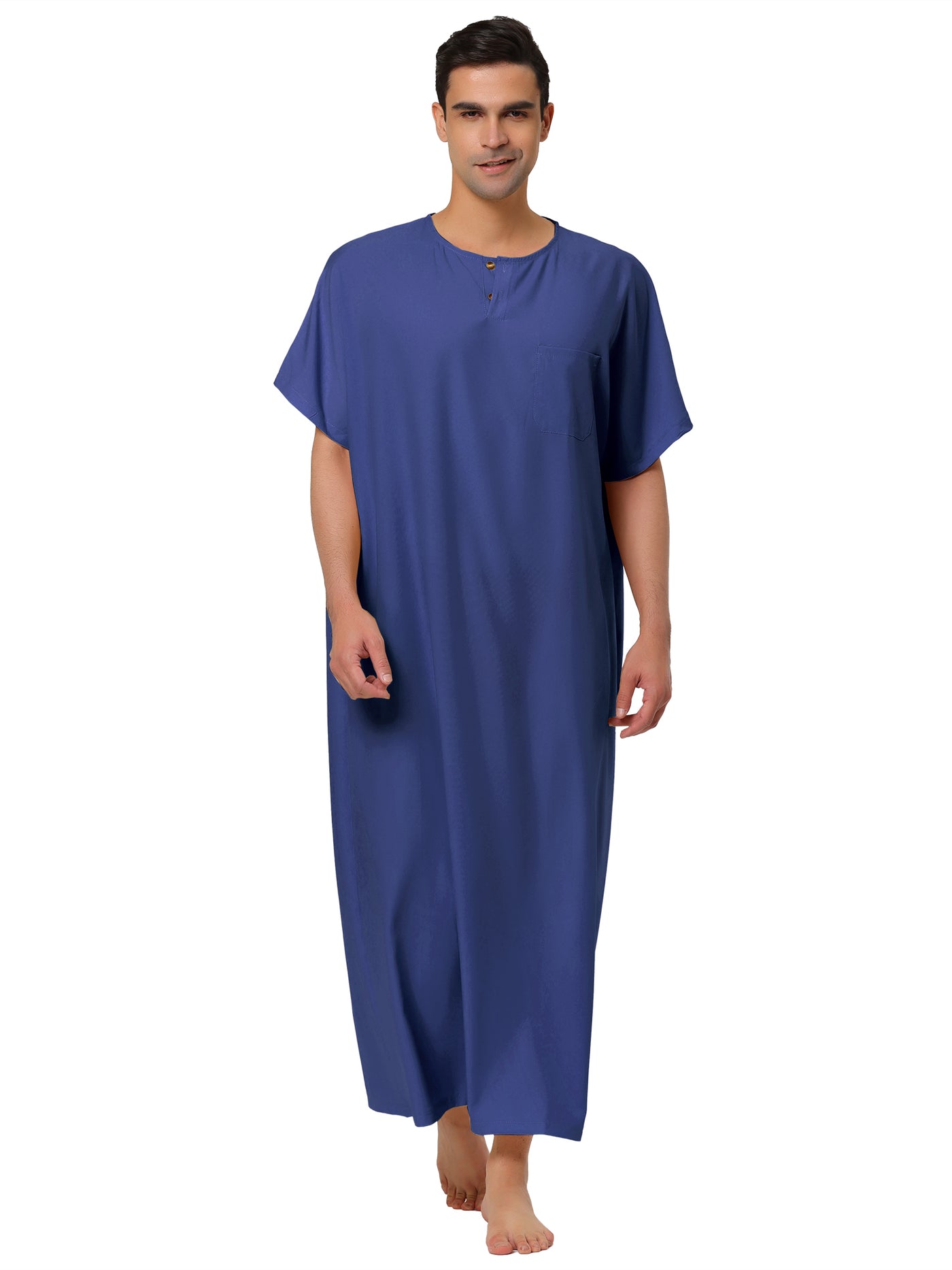 Bublédon Short Sleeve Solid Lounge Sleepwear Long Gown