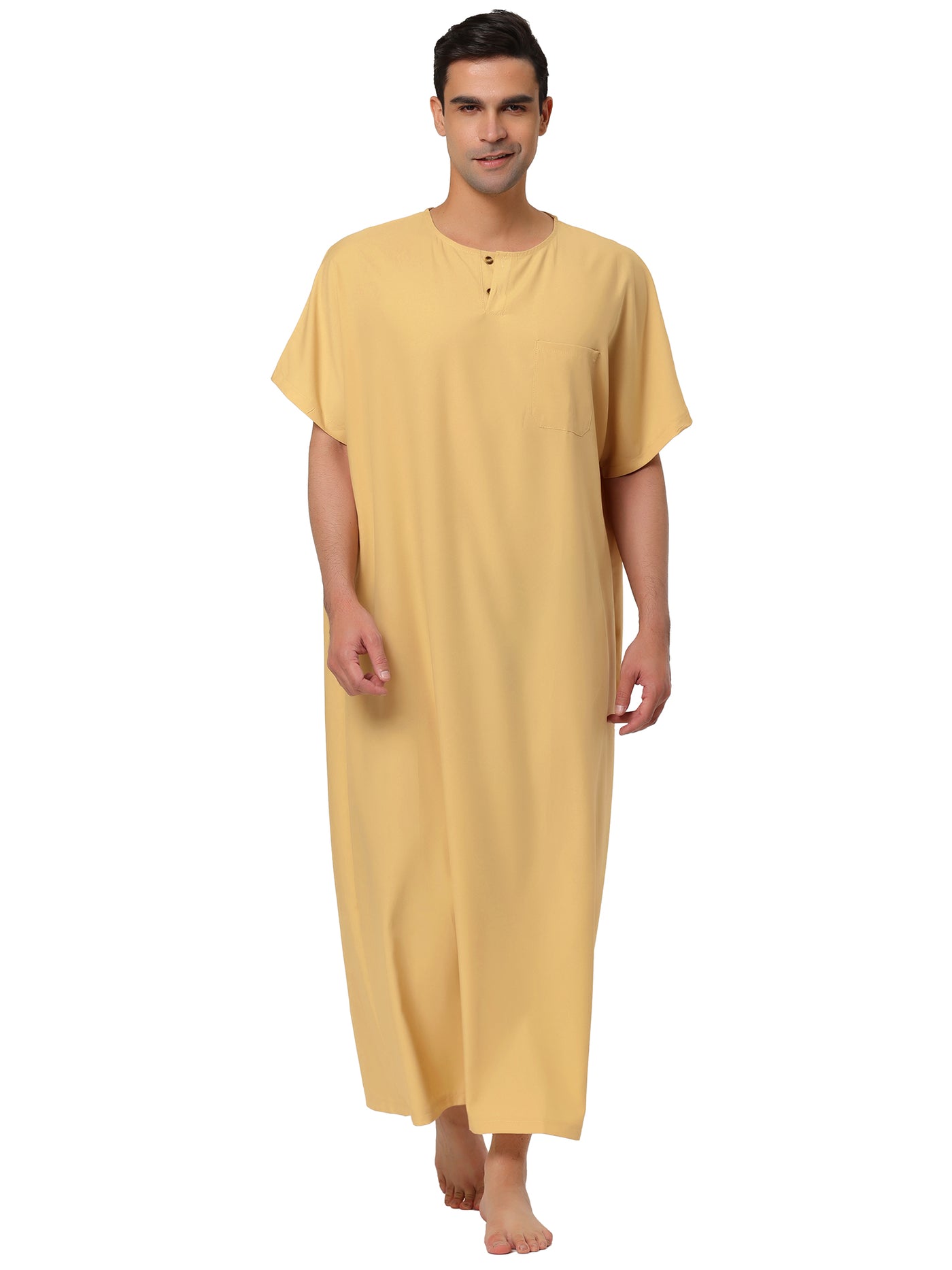 Bublédon Short Sleeve Solid Lounge Sleepwear Long Gown