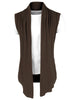 Casual Open Front Irregular Hem Plain Cardigan Vest