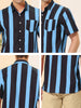 Summer Colorful Striped Short Sleeve Button Shirt