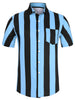 Summer Colorful Striped Short Sleeve Button Shirt