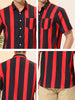 Summer Colorful Striped Short Sleeve Button Shirt