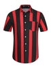 Summer Colorful Striped Short Sleeve Button Shirt
