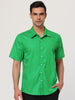 Retro Short Sleeve Cotton Polka Dot Button Up Shirt