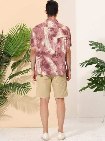 Short Sleeve Irregular Pattern Printed Hawaiian Shirts