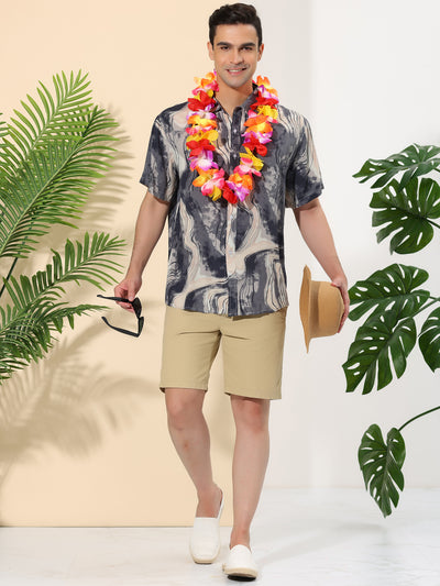 Short Sleeve Irregular Pattern Printed Hawaiian Shirts