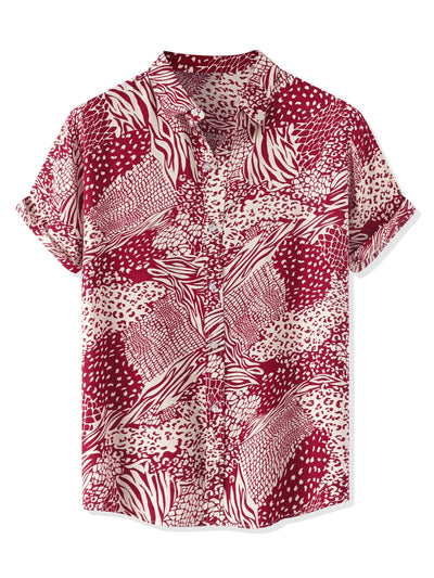 Hawaiian Short Sleeve Button Irregular Printed Shirts