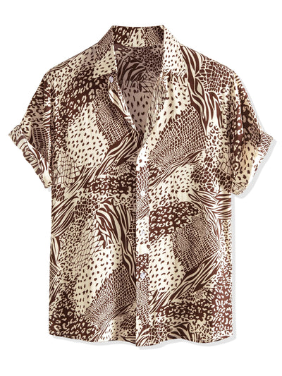 Hawaiian Short Sleeve Button Irregular Printed Shirts