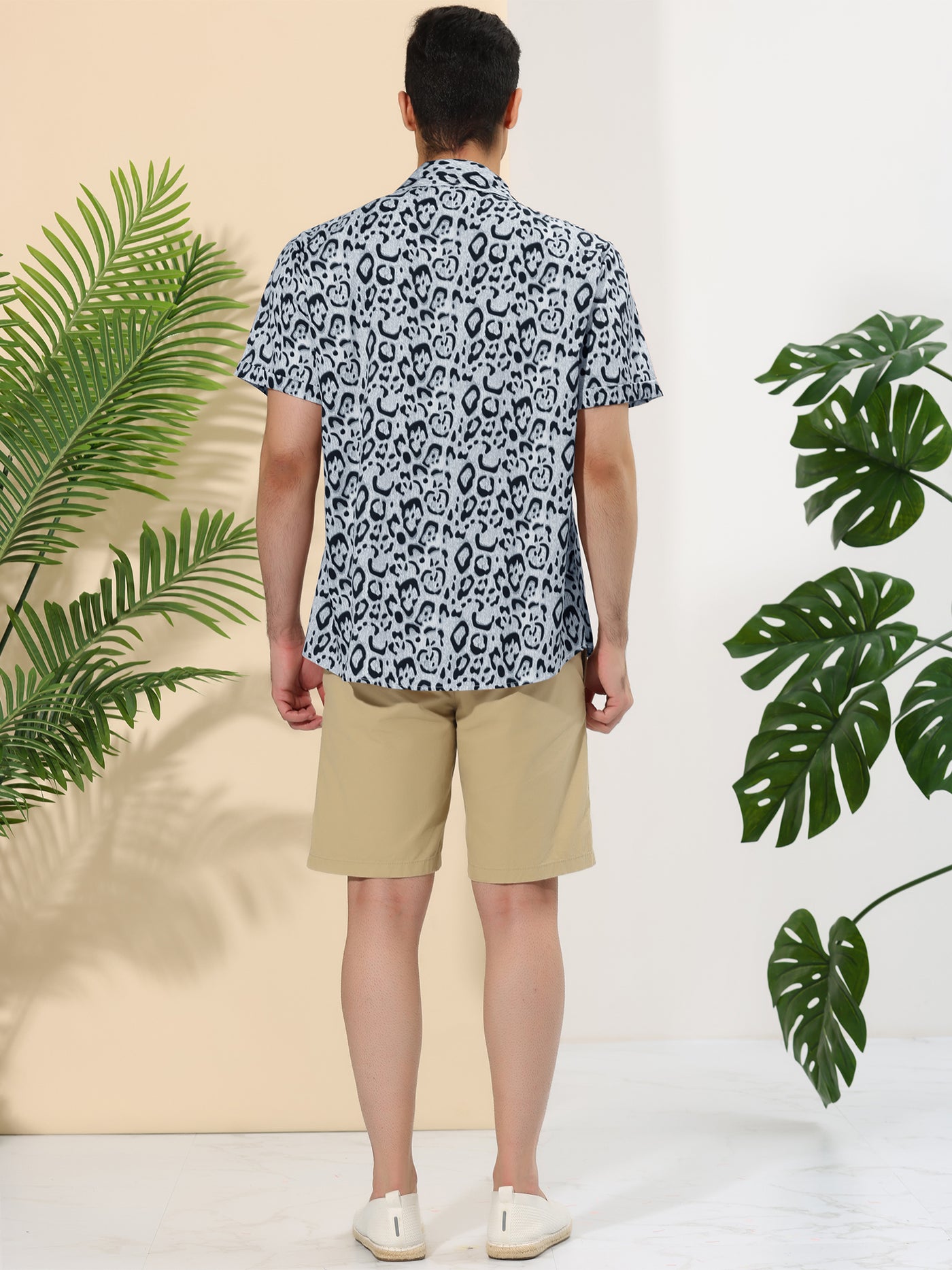 Bublédon Leopard Print Short Sleeve Summer Cheetah Shirts