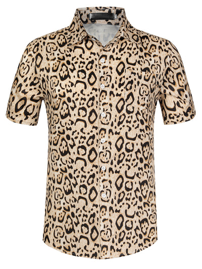 Leopard Print Short Sleeve Summer Cheetah Shirts