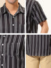Summer Colorful Striped Short Sleeve Button Shirt