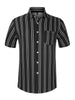 Summer Colorful Striped Short Sleeve Button Shirt
