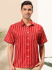 Summer Colorful Striped Short Sleeve Button Shirt