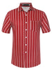 Summer Colorful Striped Short Sleeve Button Shirt