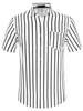 Summer Colorful Striped Short Sleeve Button Shirt