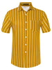 Summer Colorful Striped Short Sleeve Button Shirt