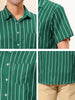 Summer Colorful Striped Short Sleeve Button Shirt