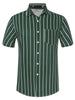 Summer Colorful Striped Short Sleeve Button Shirt