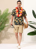 Sunflower Floral Printed Short Sleeve Button Down Shirt