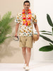Sunflower Floral Printed Short Sleeve Button Down Shirt