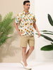 Sunflower Floral Printed Short Sleeve Button Down Shirt