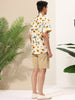 Sunflower Floral Printed Short Sleeve Button Down Shirt