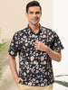 Sunflower Floral Printed Short Sleeve Button Down Shirt
