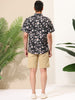 Sunflower Floral Printed Short Sleeve Button Down Shirt