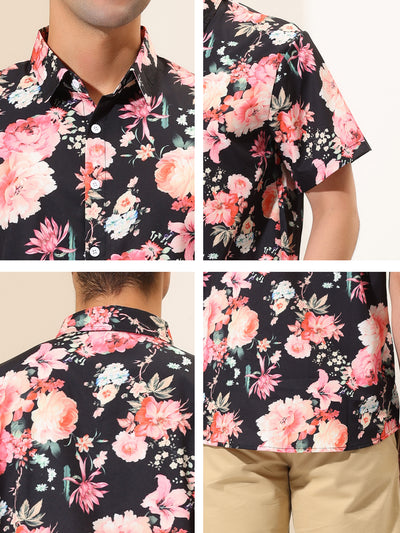 Summer Floral Printed Short Sleeve Hawaiian Shirt