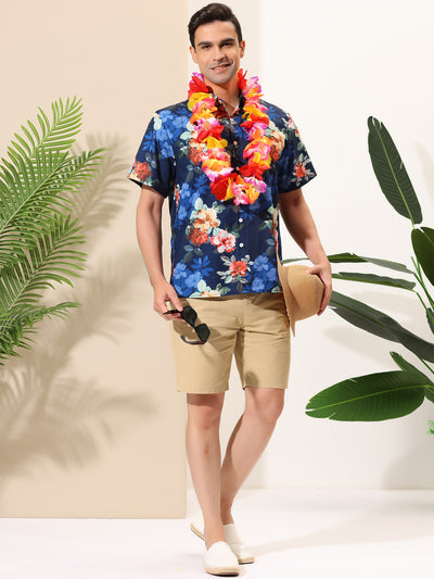 Summer Floral Printed Short Sleeve Hawaiian Shirt
