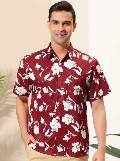 Hawaiian Tropical Floral Printed Short Sleeve Shirt