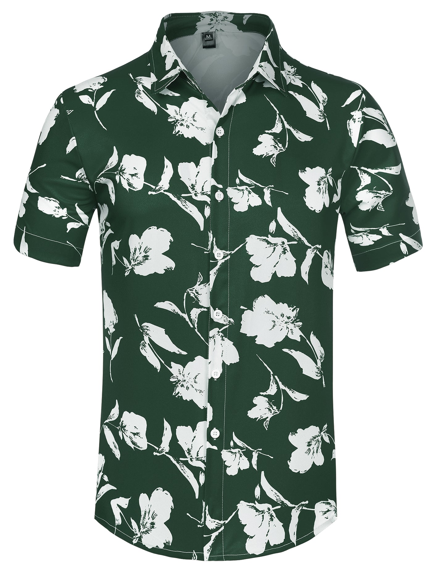 Bublédon Hawaiian Tropical Floral Printed Short Sleeve Shirt