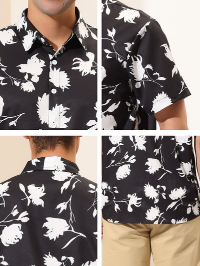 Hawaiian Tropical Floral Printed Short Sleeve Shirt