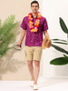 Casual Summer Star Printed Lapel Short Sleeve Shirt