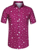 Casual Summer Star Printed Lapel Short Sleeve Shirt