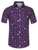 Casual Summer Star Printed Lapel Short Sleeve Shirt