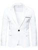 Basic Notch Lapel Solid Color One Button Suit Blazer