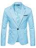 Basic Notch Lapel Solid Color One Button Suit Blazer