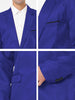 Basic Notch Lapel Solid Color One Button Suit Blazer