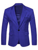 Basic Notch Lapel Solid Color One Button Suit Blazer