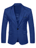 Basic Notch Lapel Solid Color One Button Suit Blazer