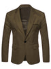 Basic Notch Lapel Solid Color One Button Suit Blazer