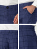 Casual Skinny Plaid Flat Front Business Dress Pants