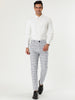 Casual Skinny Plaid Flat Front Business Dress Pants