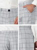 Casual Skinny Plaid Flat Front Business Dress Pants