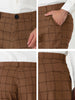 Casual Skinny Plaid Flat Front Business Dress Pants