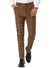 Casual Skinny Plaid Flat Front Business Dress Pants