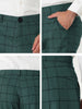 Casual Skinny Plaid Flat Front Business Dress Pants