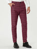 Casual Skinny Plaid Flat Front Business Dress Pants