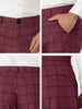Casual Skinny Plaid Flat Front Business Dress Pants